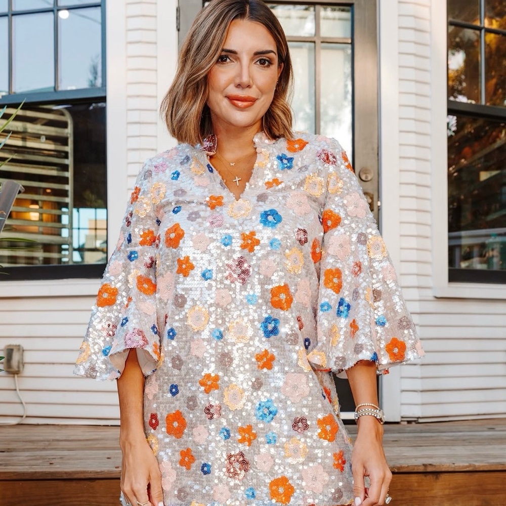 Buddy Love Multicolor Sequin Floral mini dress